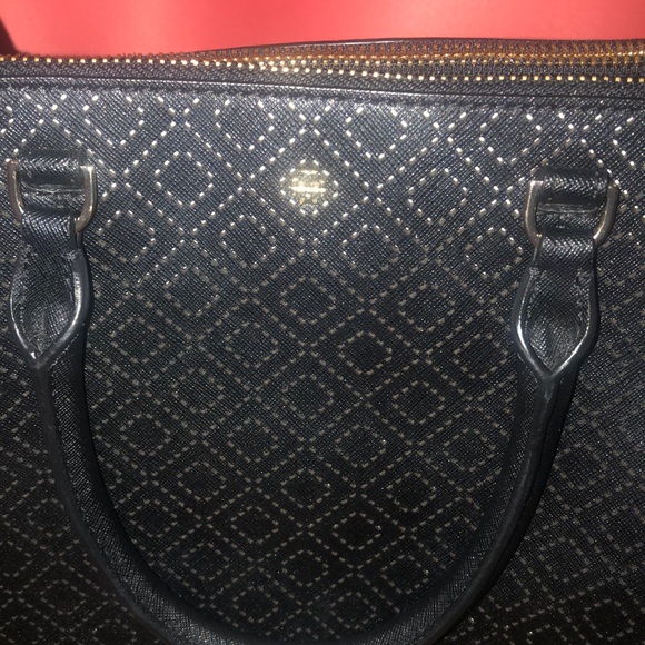 Black Tory Burch Tote Bag with Diamond Print - Picture 2 of 8